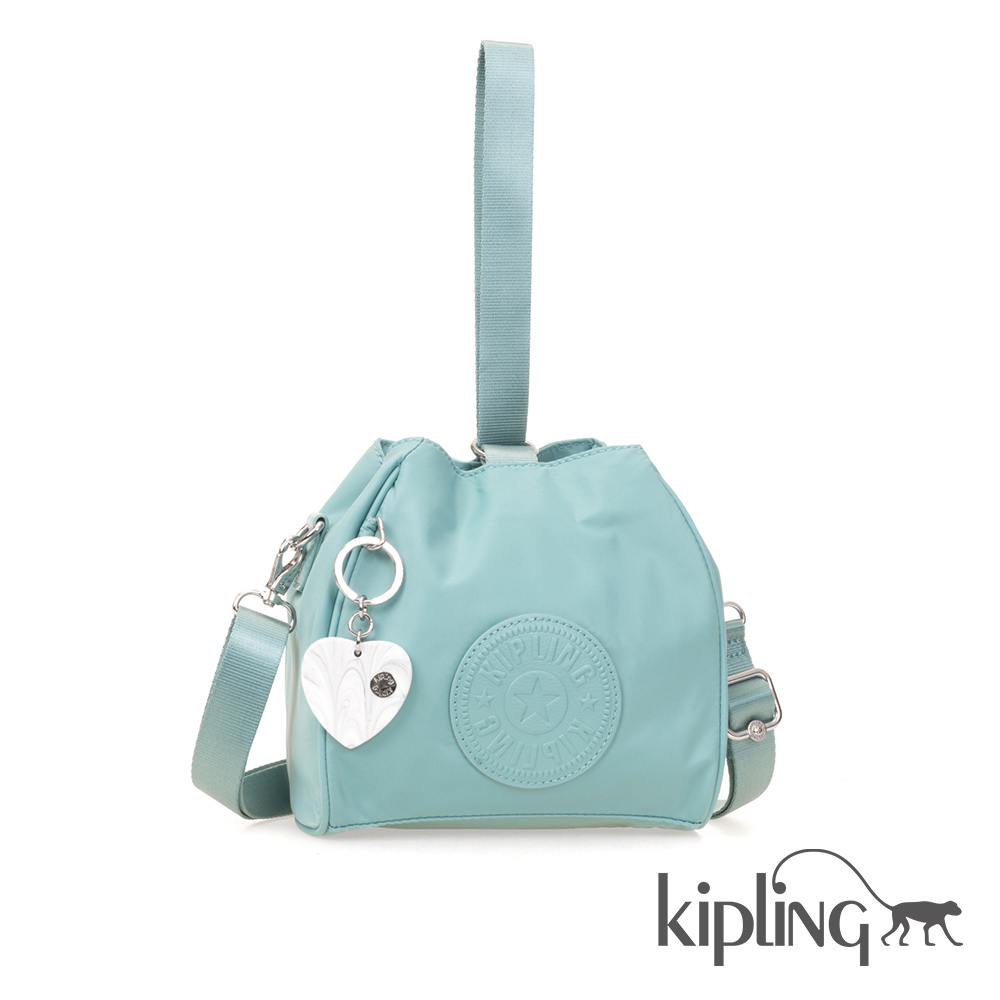 Kipling 斜背包 碧藍素面-小