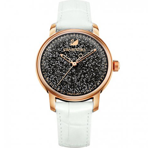Swarovski 施華洛世奇 璀璨光彩時尚腕錶-玫瑰金x黑色/38mm