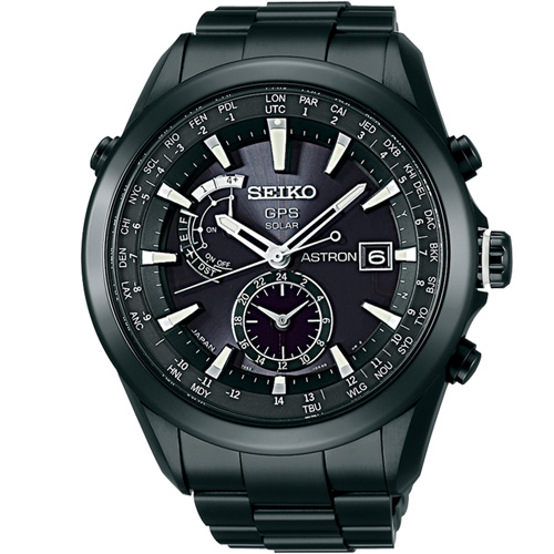 SEIKO ASTRON GPS衛星定位太陽能計時鈦金錶-黑x白/47mm | Astron GPS