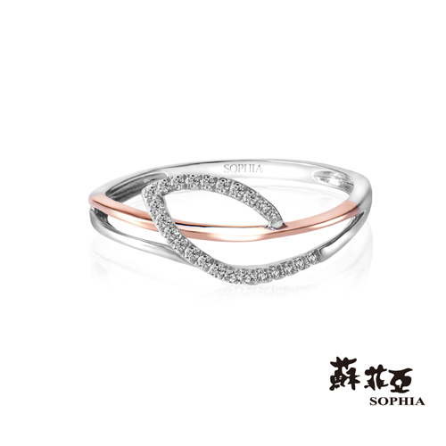 蘇菲亞SOPHIA 鑽石戒指-羽蝶系列 玫瑰佐白K美鑽戒指