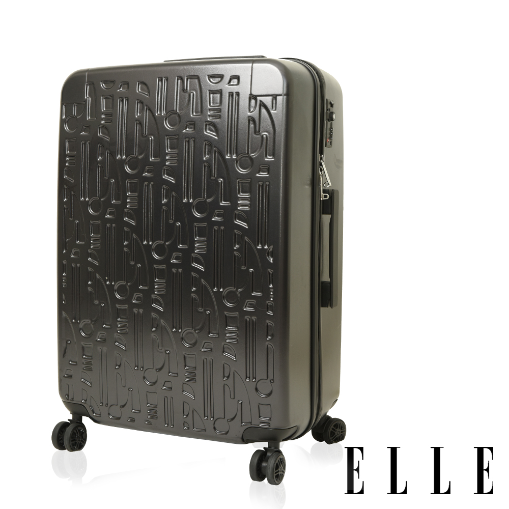 ELLE 巴黎文藝浪潮-蒙德里安幾何抽象雕刻新風格旅行箱-皇家黑29吋