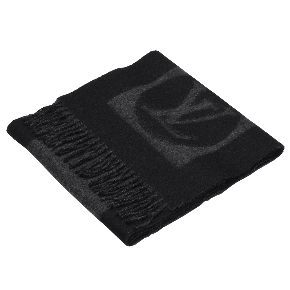 LV M72202  經典Monogram LOGO CARDIFF系列羊毛圍巾(黑)