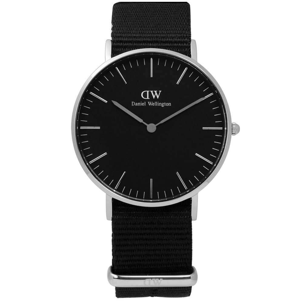 DW Daniel Wellington Classic 尼龍手錶-黑色 /36mm