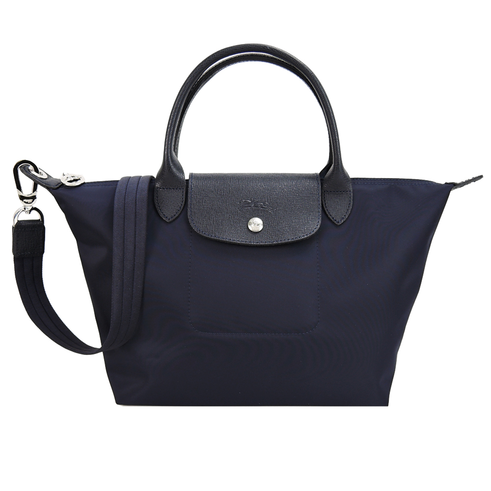 LONGCHAMP Le Pliage Neo系列尼龍短手提兩用水餃包(小/深藍)