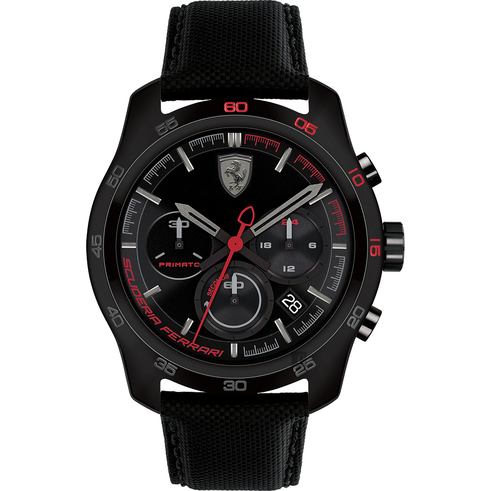 Scuderia Ferrari 法拉利 PRIMATO 計時手錶-黑框/44mm