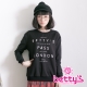 betty’s貝蒂思　字母菱格壓紋長袖T-shirt(黑色) product thumbnail 1