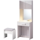 品家居 米蘭2尺白色化妝鏡台含椅-60x38x183cm-免組 product thumbnail 1