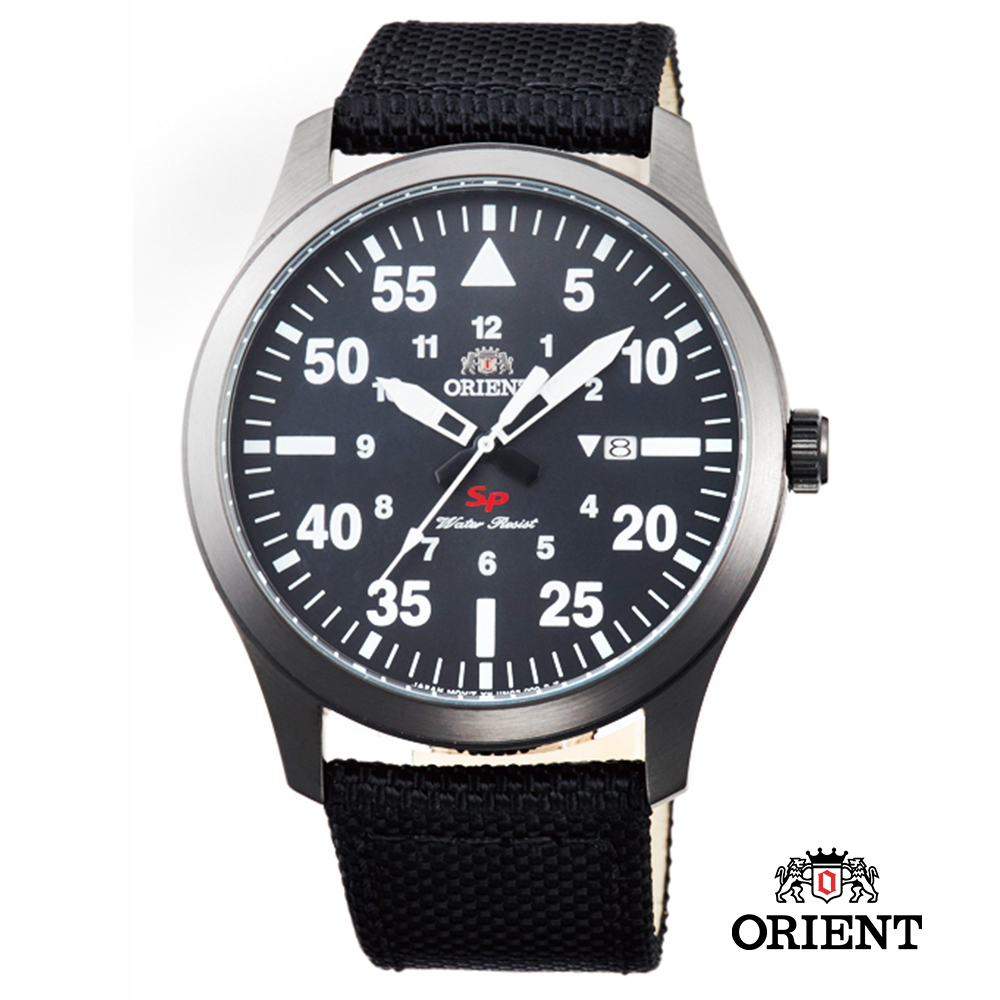 ORIENT 東方錶 SP 系列 飛行運動石英錶-黑色/44mm