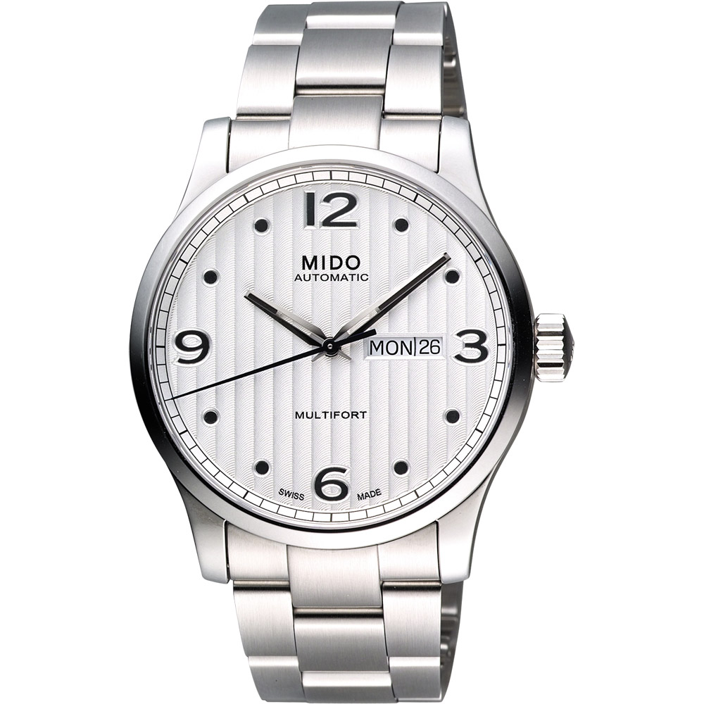 MIDO 美度 官方授權 Multifort 先鋒系列時尚機械腕錶-銀/42mm