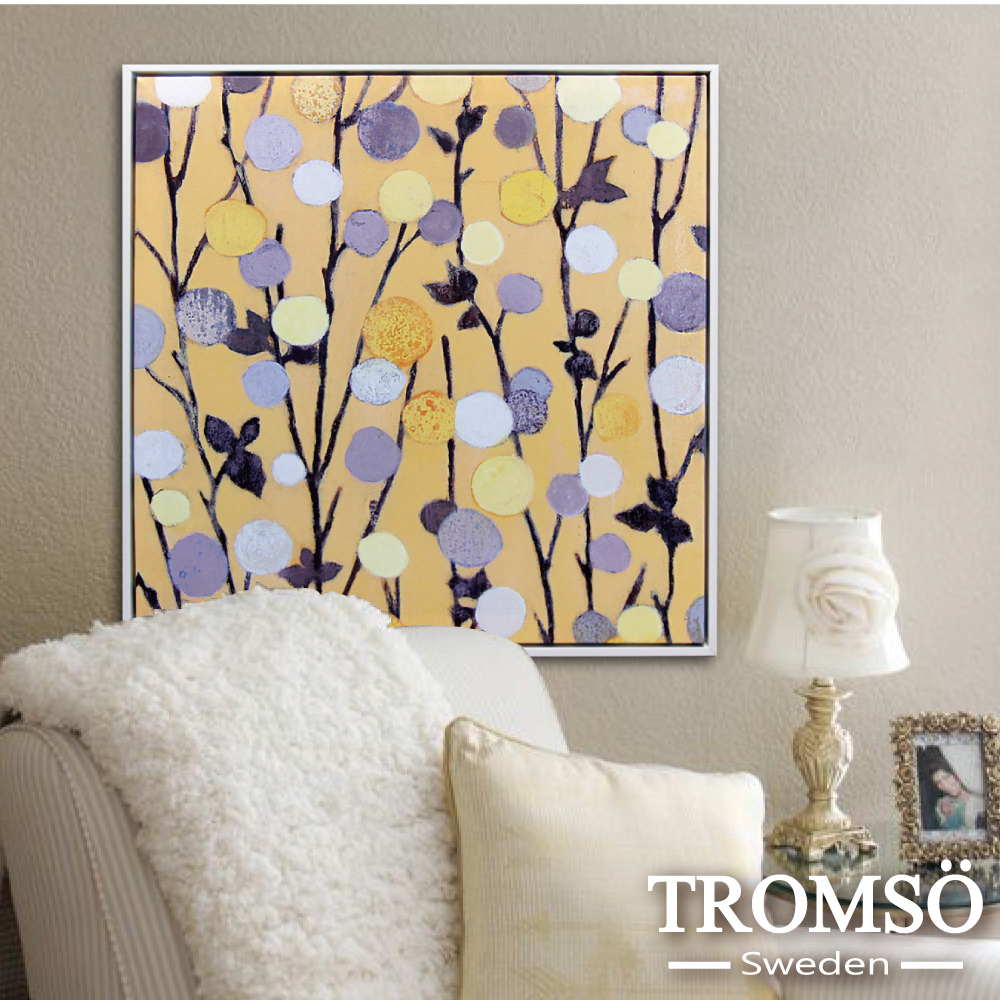 TROMSO-時尚風華抽象有框畫方形-春盛花開/黃橙W926(50X50cm)