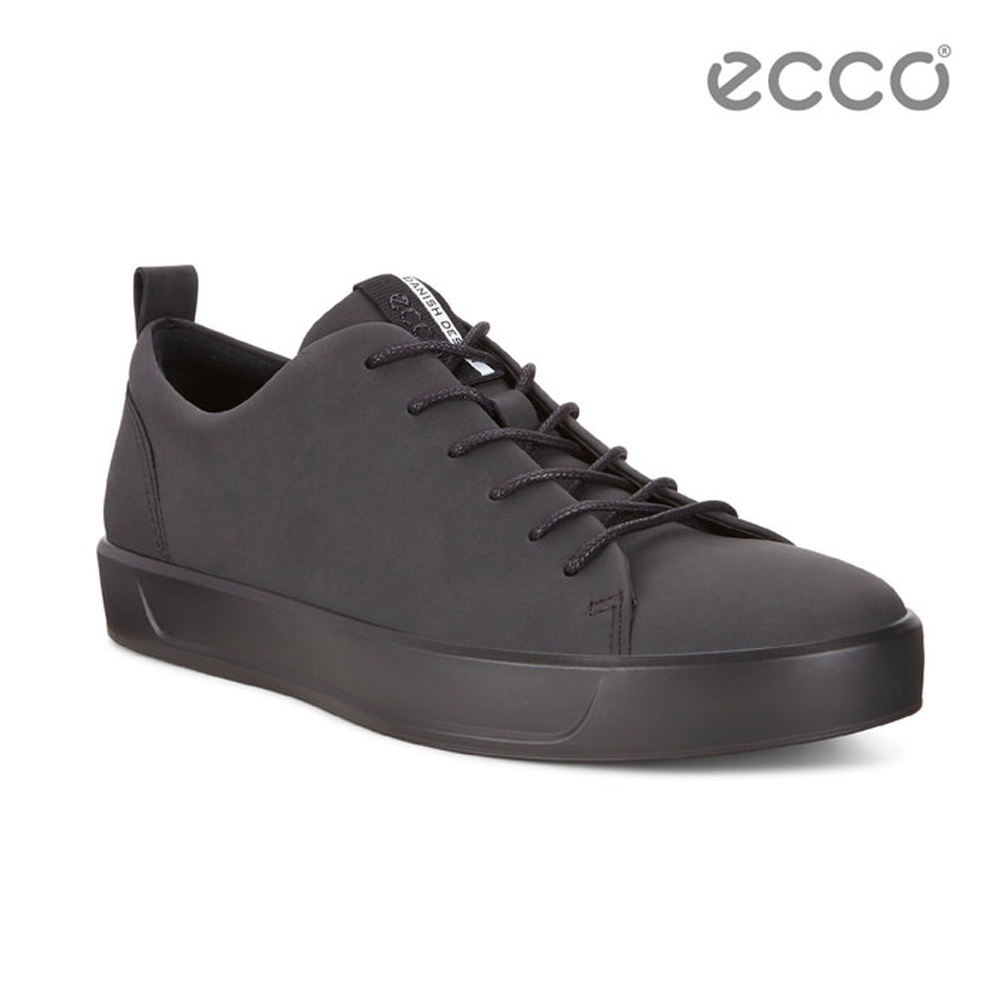 ECCO SOFT 8 MEN'S 簡約休閒鞋-黑