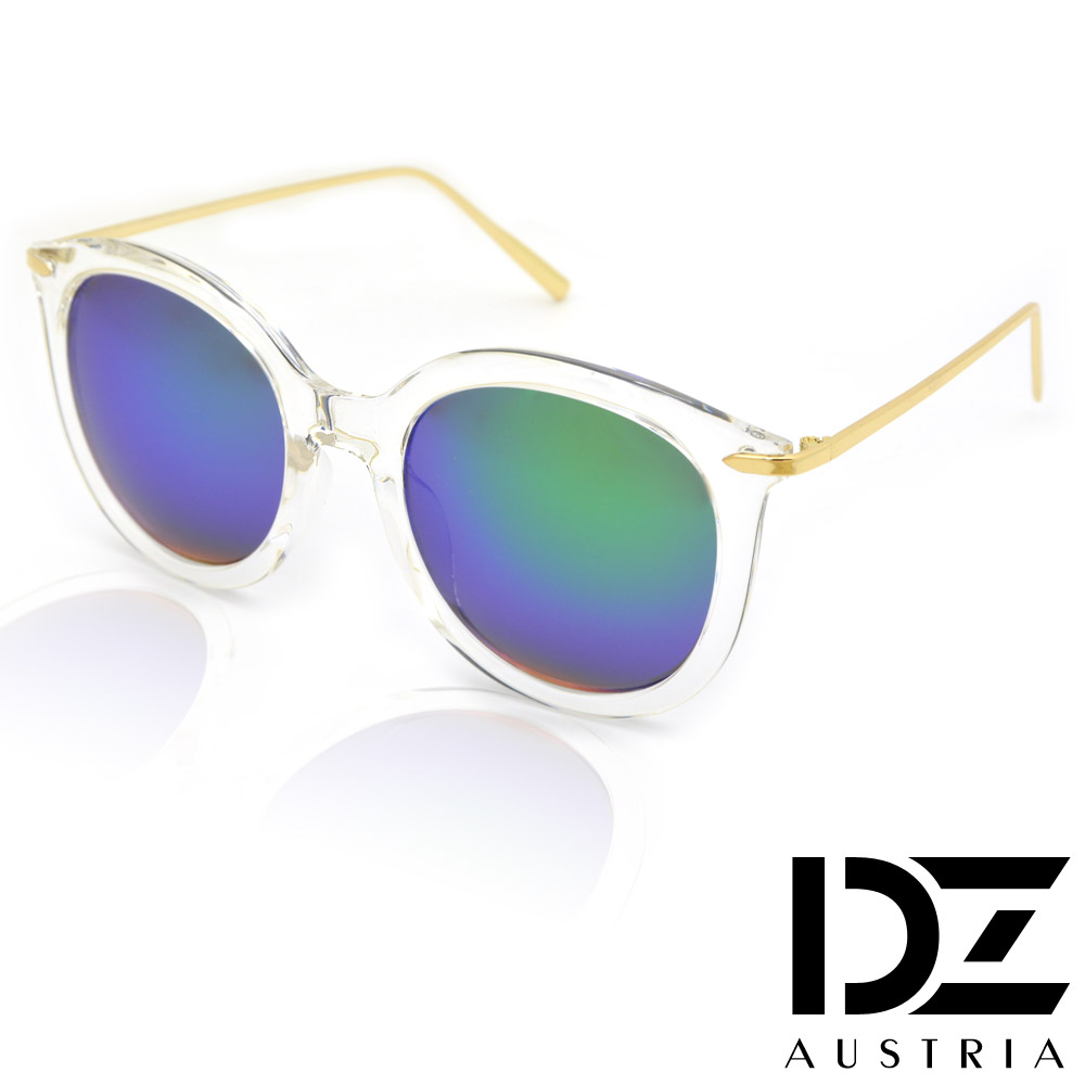 DZ 纖細線調 抗UV造型太陽眼鏡墨鏡(透框彩藍膜)
