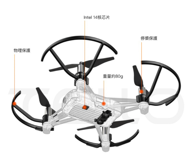 (雙電池組) Ryze 睿熾 特洛Tello空拍機+飛行電池(飛隼貨)+基礎飛行課程