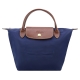 Longchamp 經典摺疊款式短提把水餃包(藍/小) product thumbnail 1