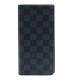 LV 經典N63212 Damier Cobalt棋盤格BRAZZA折疊長夾(黑藍色) product thumbnail 1