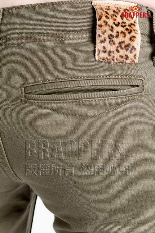 BRAPPERS 女款 Boy Firend Jeans 系列-直筒反摺褲-綠