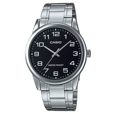 CASIO 經典復古時尚簡約指針紳士腕錶-黑色(MTP-V001D-1B)/40mm