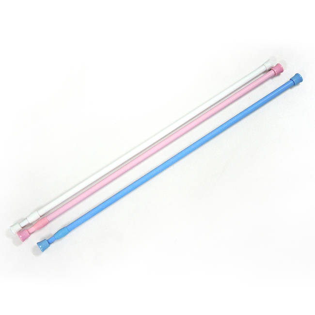 布安於室-3色款門簾伸縮桿約64-102cm(3入組-粉藍*1+粉紅*1+白色*1)