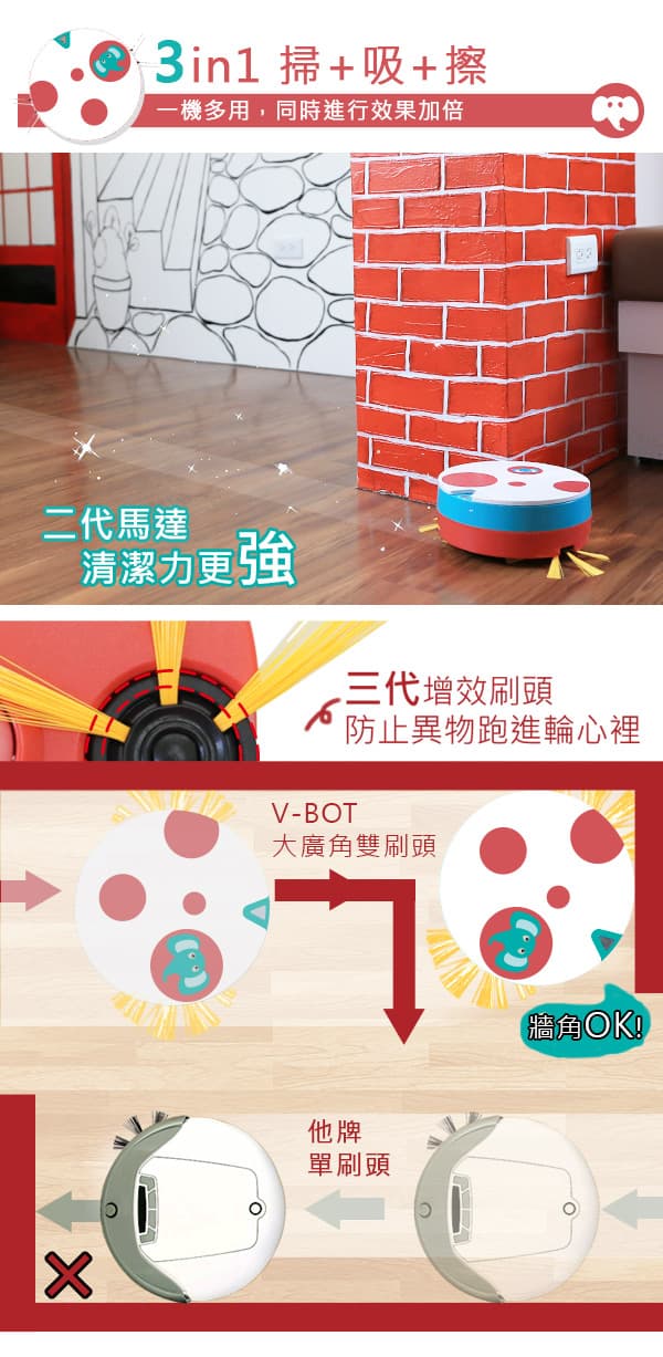 Vbot x Daisuki i6+ 二代聯名限量 掃+擦智慧鋰電地慕斯蛋糕掃地機器人-