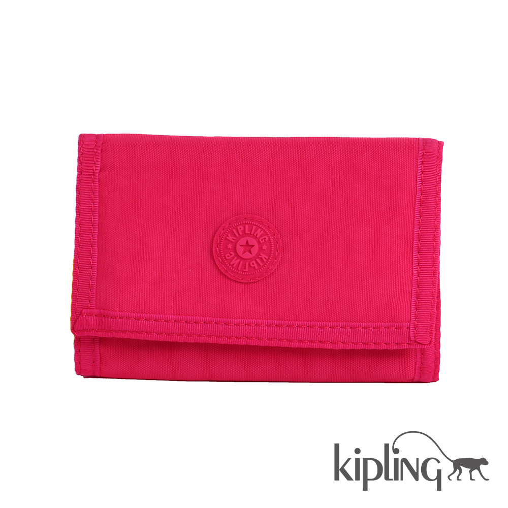 Kipling 零錢包 桃紅素面-小