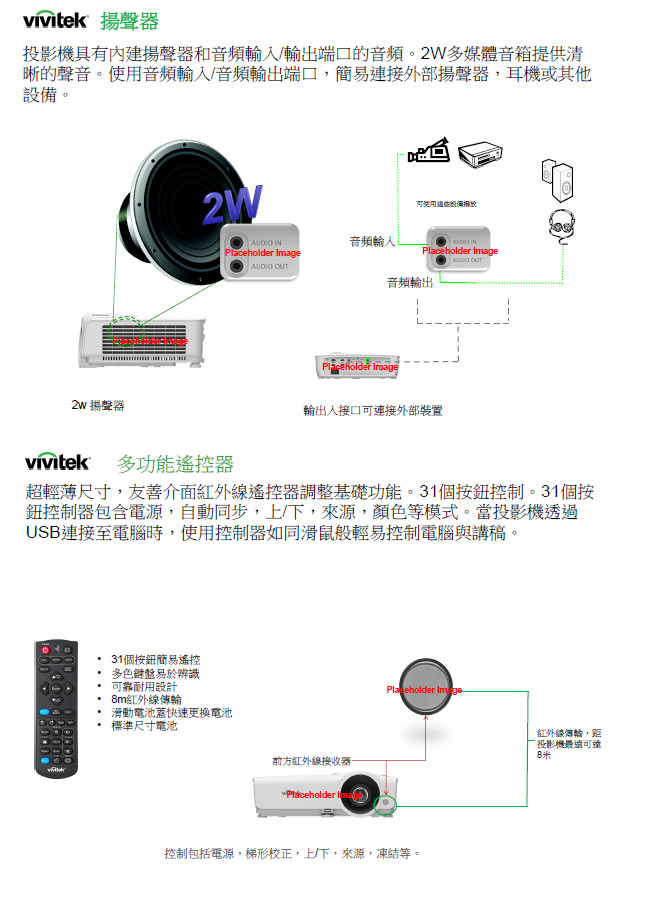 Vivitek DX28ASTAA XGA短焦投影機(3300流明)