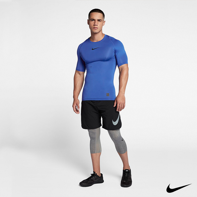 NIKE PRO 男短袖運動訓練緊身衣 藍 838092-480