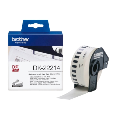 Brother DK-22214 連續標籤帶 ( 12mm 白底黑字 ) 耐久型紙質