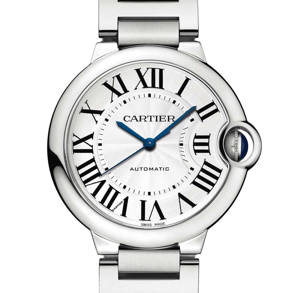 Cartier Ballon Bleu 經典中型藍氣球機械腕錶-銀白/36.6mm