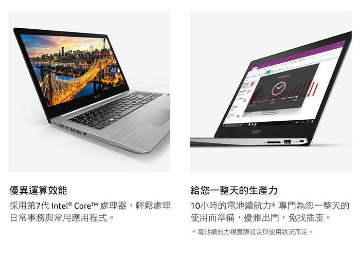 Acer SF314-52-59ZD 14吋筆電(i5-7200U/8G/256G/銀/福