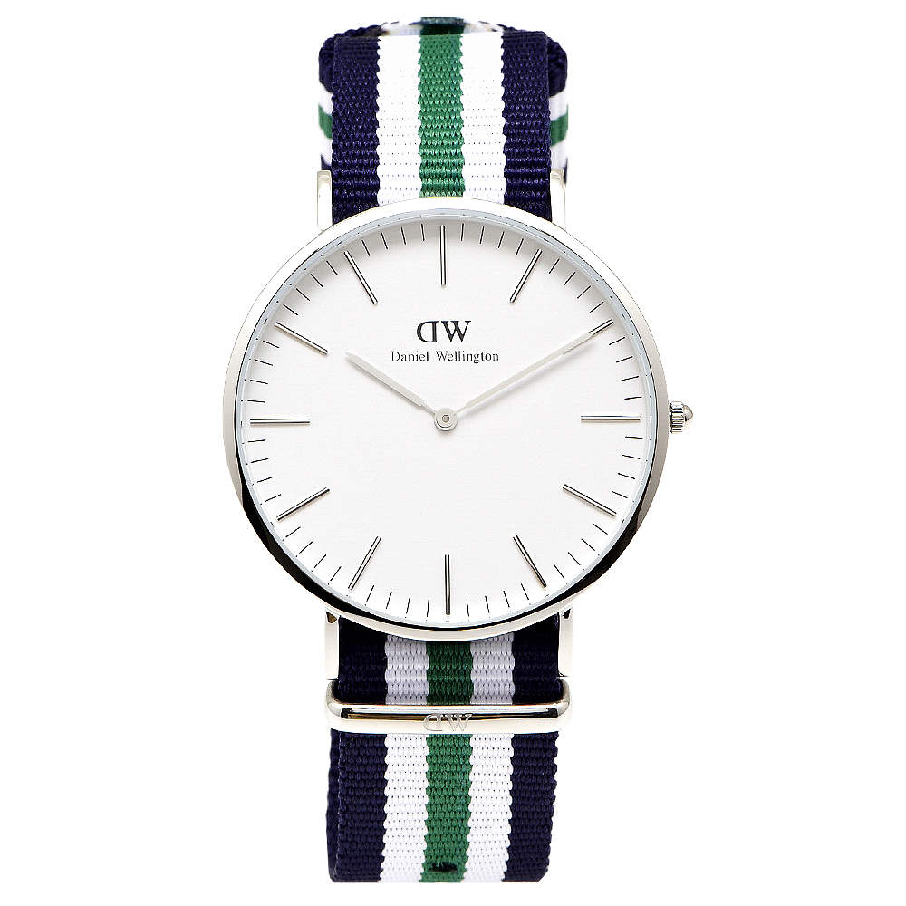 DW Daniel Wellington 經典Nottingham 腕錶-白/40mm