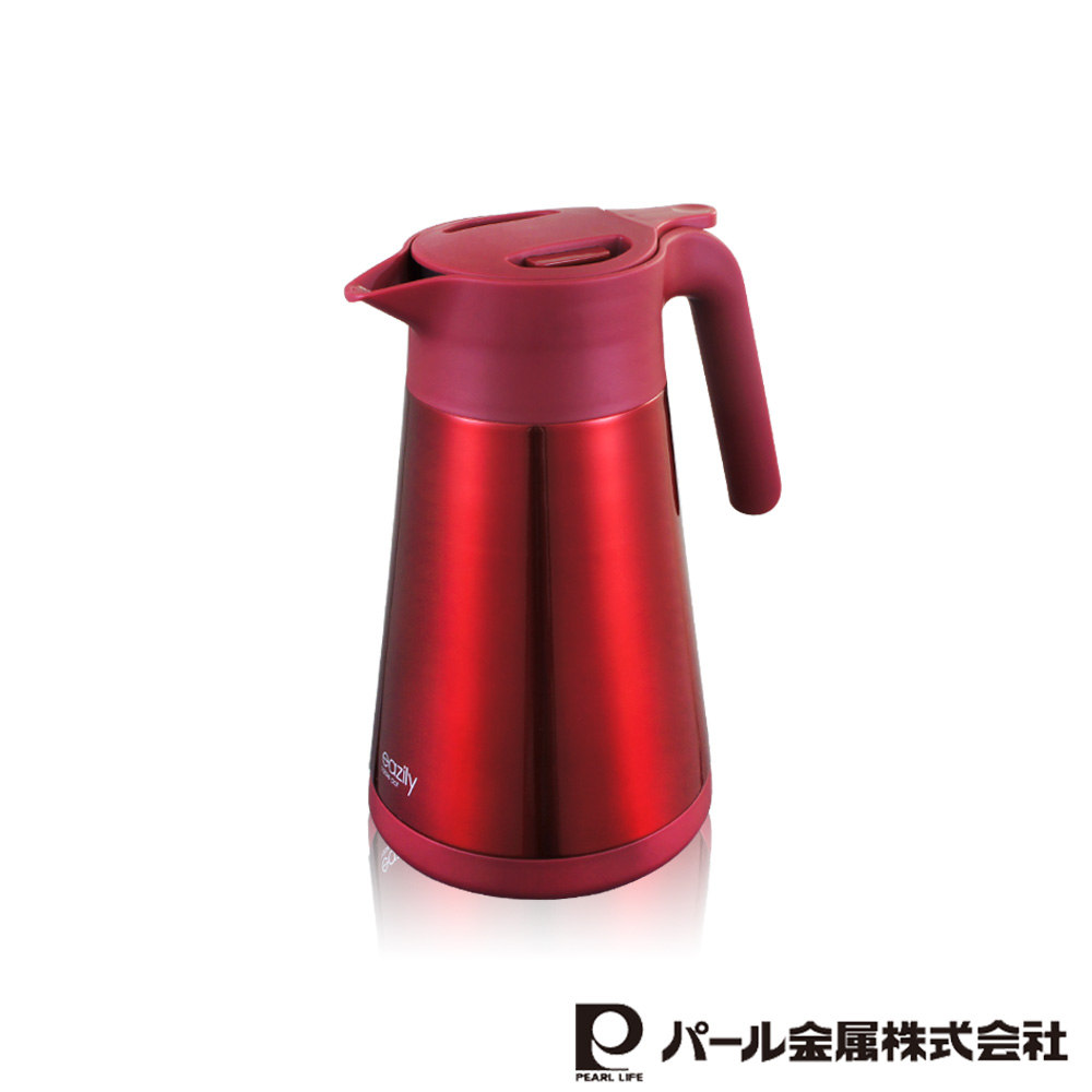 日本PEARL 1.2L易開式不鏽鋼保溫壺(紅)