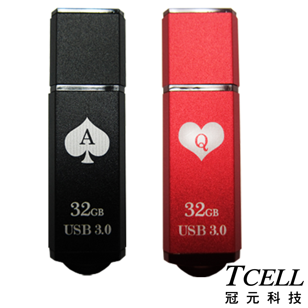TCELL冠元 USB3.0 32GB 隨身碟-撲克碟