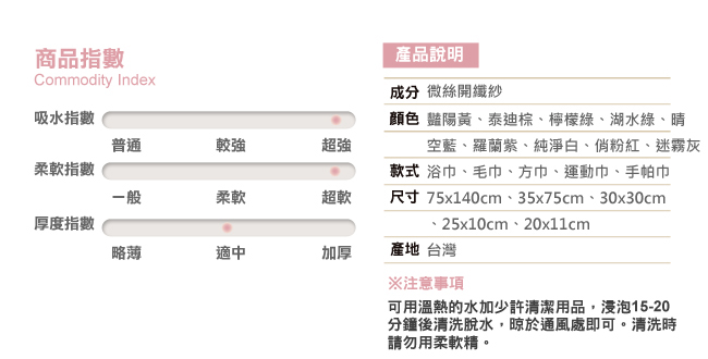 Lovel 超強吸水輕柔微絲多層次開纖紗浴巾/毛巾/方巾3件組(共9色)