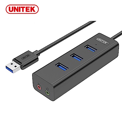 UNITEK 優越者3埠USB3.0集線器音效卡