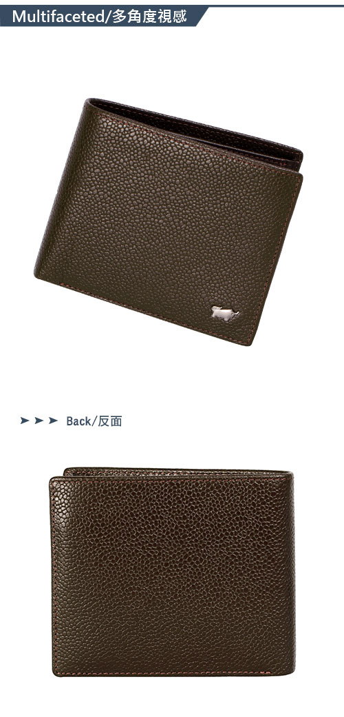 BRAUN BUFFEL - CHUCHO丘喬系列12卡中間翻透明窗皮夾 - 可可色