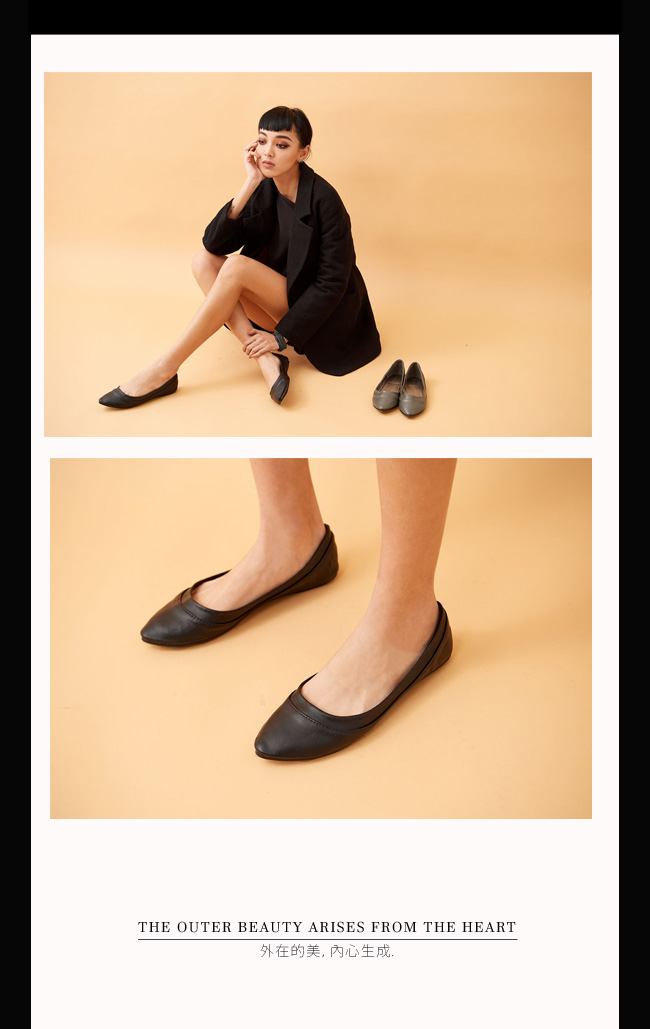 mo.oh-尖頭柔軟素面百搭娃娃鞋-黑色