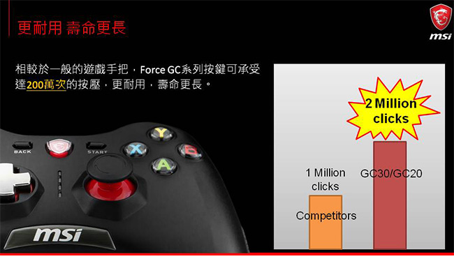 MSI微星Force GC20(PC/PS3/Android三平台)搖捍控制器遊戲手把