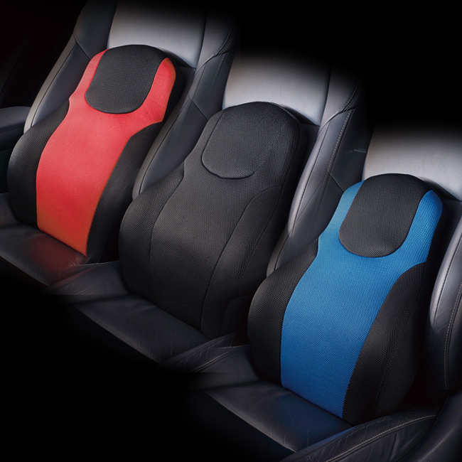 3D 賽車椅護腰墊 黑/藍/紅