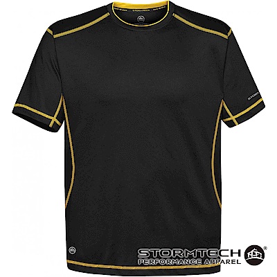 【加拿大STORMTECH】舒適彈力車縫機能衫SAT400-男-黑黃