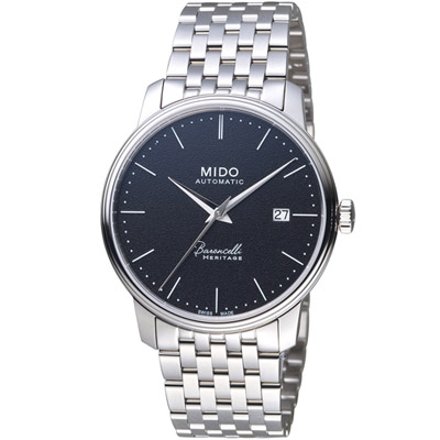 MIDO 美度 官方授權 BARONCELLI 永恆系列 III簡約俐落腕錶 -M0274071105000黑/39mm