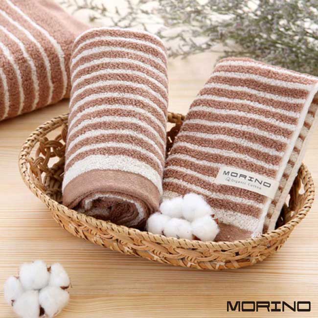 咖啡紗X有機棉橫紋毛巾MORINO摩力諾