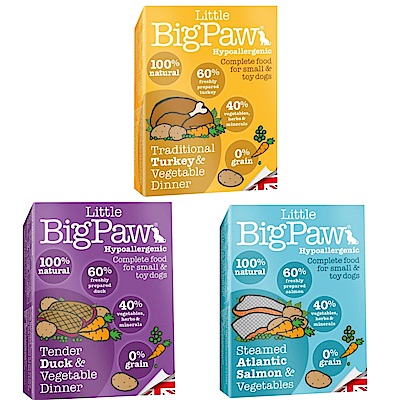 英國Little Big Paw狗用無穀主食餐盒 150g 七盒組
