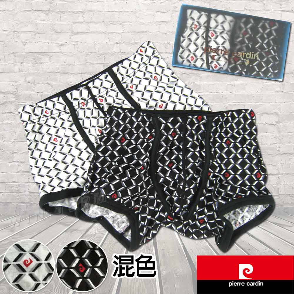 皮爾卡登 男兒童100%純棉羅紋印花四角褲(混色4件組)-台灣製造