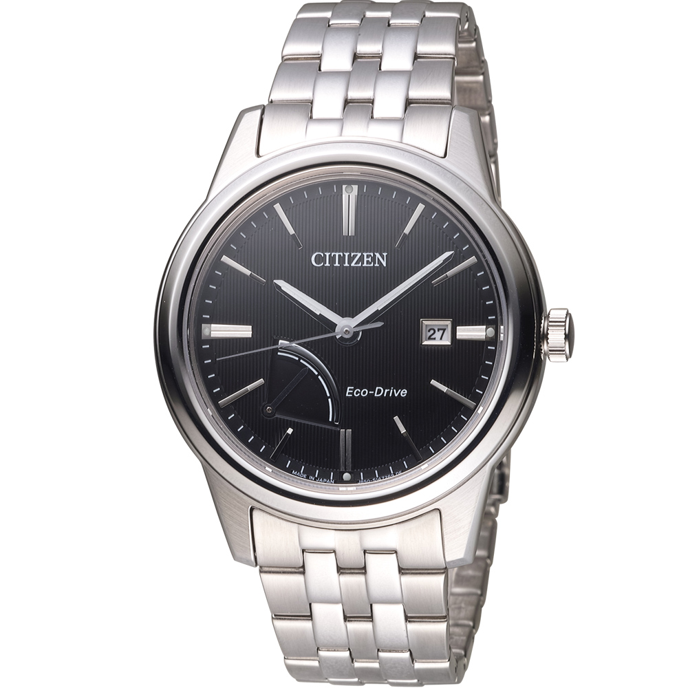 CITIZEN Eco-Drive 能量顯示紳士腕錶(AW7000-58E)-黑/41mm