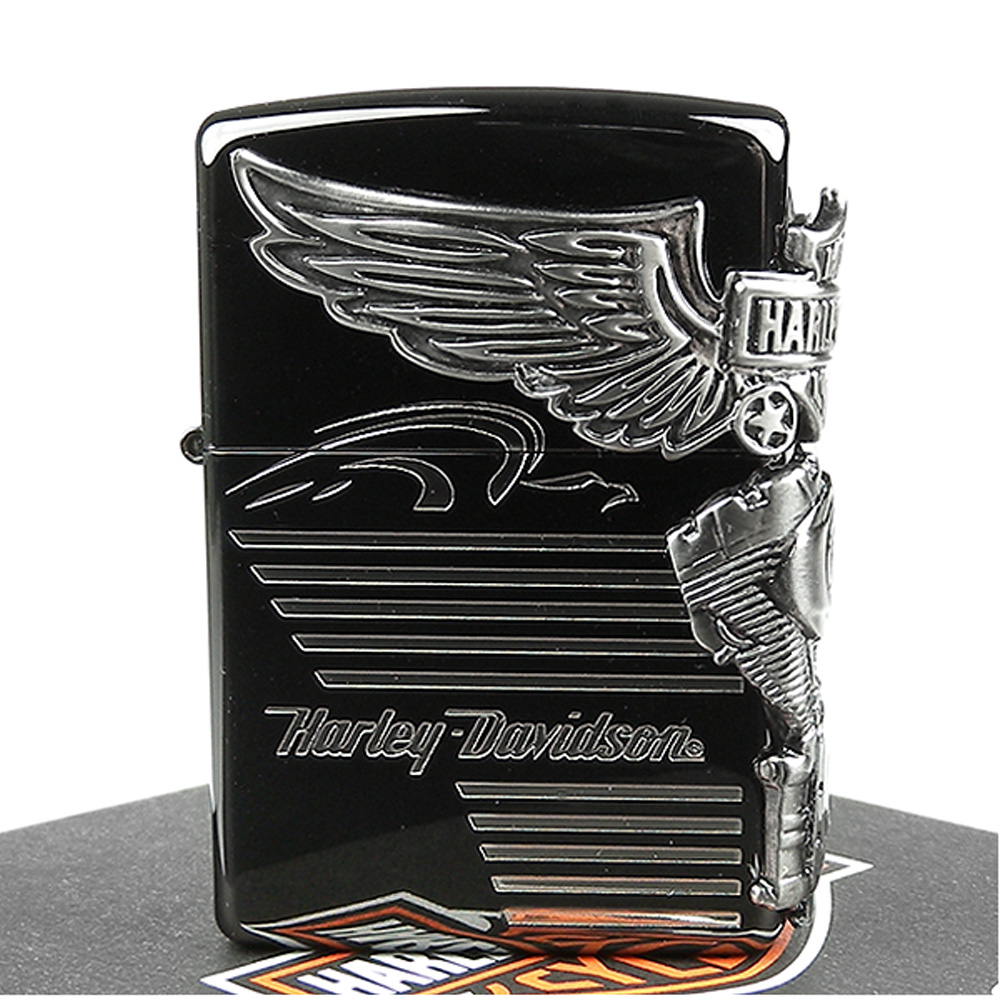 【ZIPPO】日系~Harley-Davidson-哈雷-離子噴鍍表面加工打火機-銀