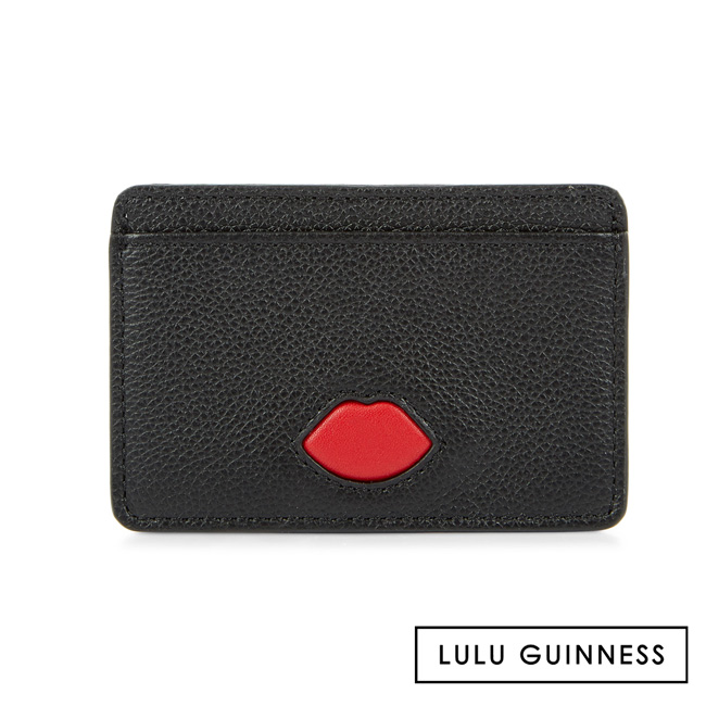 LULU GUINNESS LIP 卡片夾-黑色