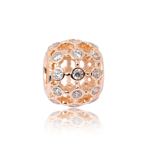 Pandora 潘朵拉 玫瑰金鑲鋯聚光 純銀墜飾 串珠