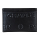 CHANEL 經典字母壓印LOGO牛皮卡片夾(黑) product thumbnail 1