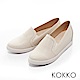 KOKKO -樂活自在真皮內增高休閒鞋-簡約米 product thumbnail 1