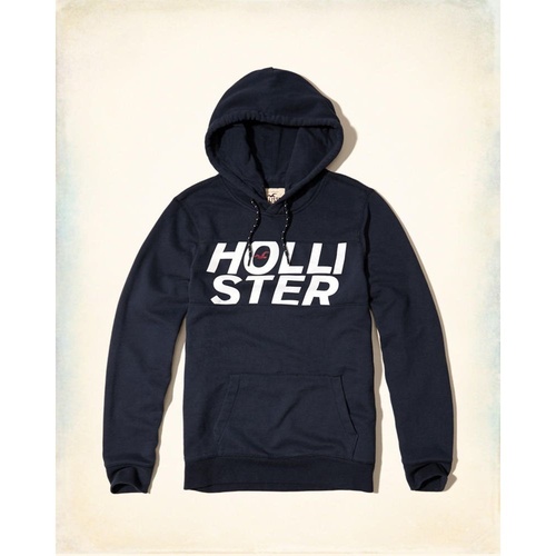 Hollister HCO 長袖 文字 連帽T 藍色 268